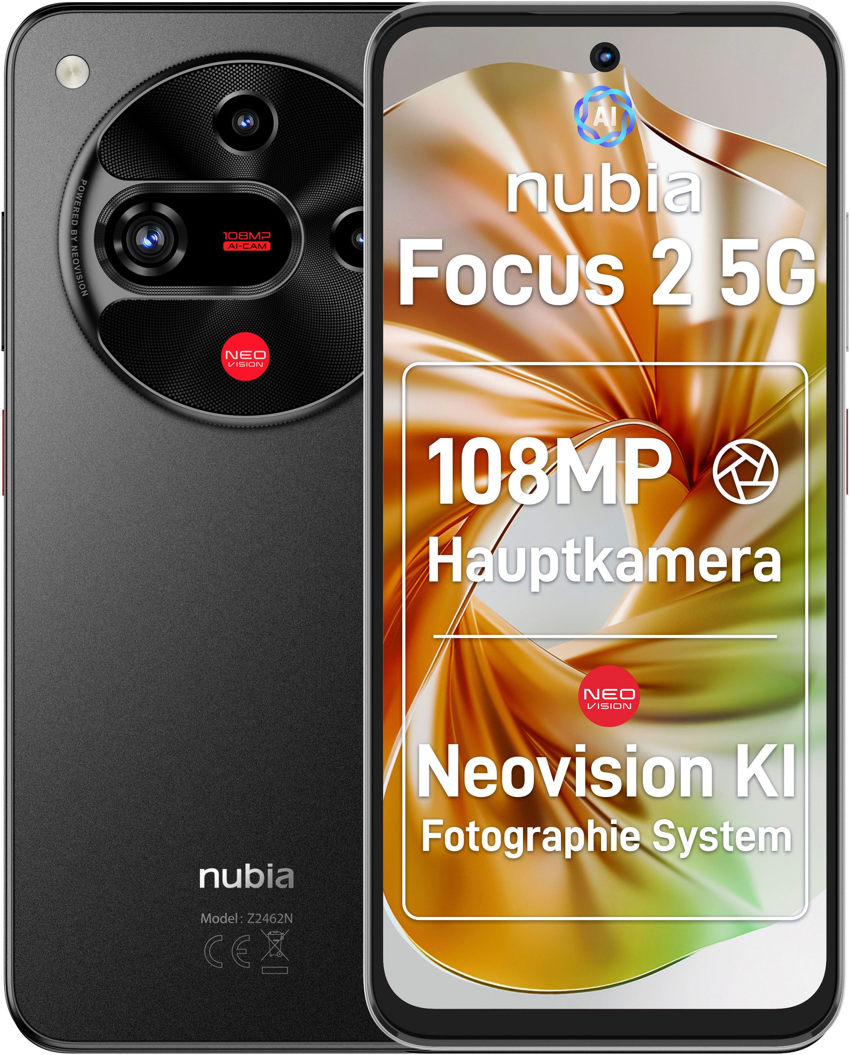 Nubia nubia Focus 2 5G Smartphone (17,01 cm/6,7 Zoll, 256 GB Speicherplatz, 108 MP Kamera) schwarz