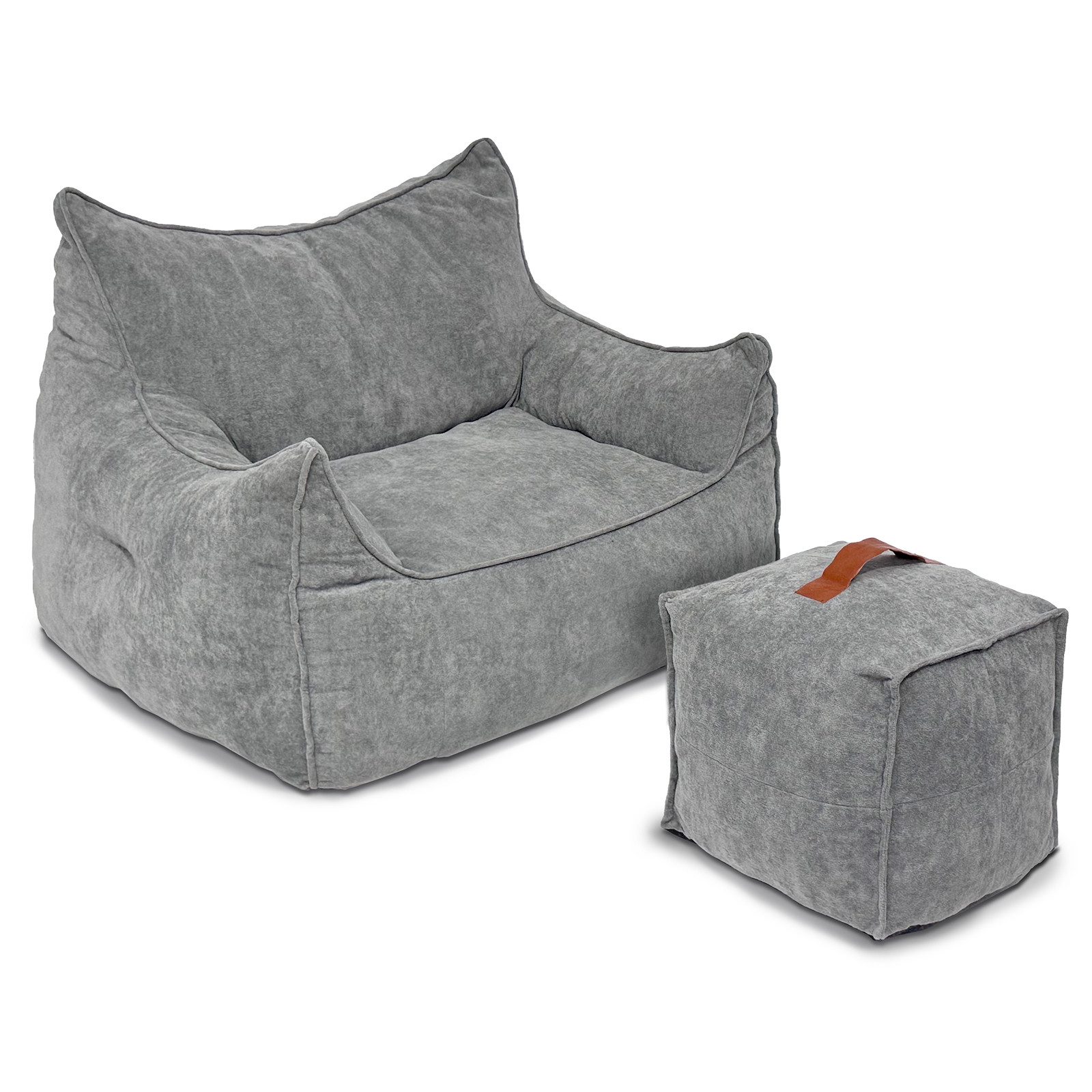 Puluomis Sitzsack Puluomis Riesen Sitzsack mit Fußhocker XXL, Beanbag Sofa 95 x 100 cm (Set)