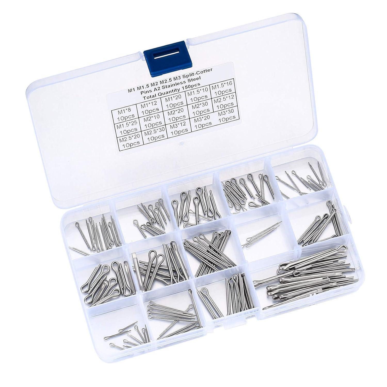 LuxusKollektion Multitool Splinte Sicherungssplinte Edelstahl Set 15 Größen Autos A-150pcs