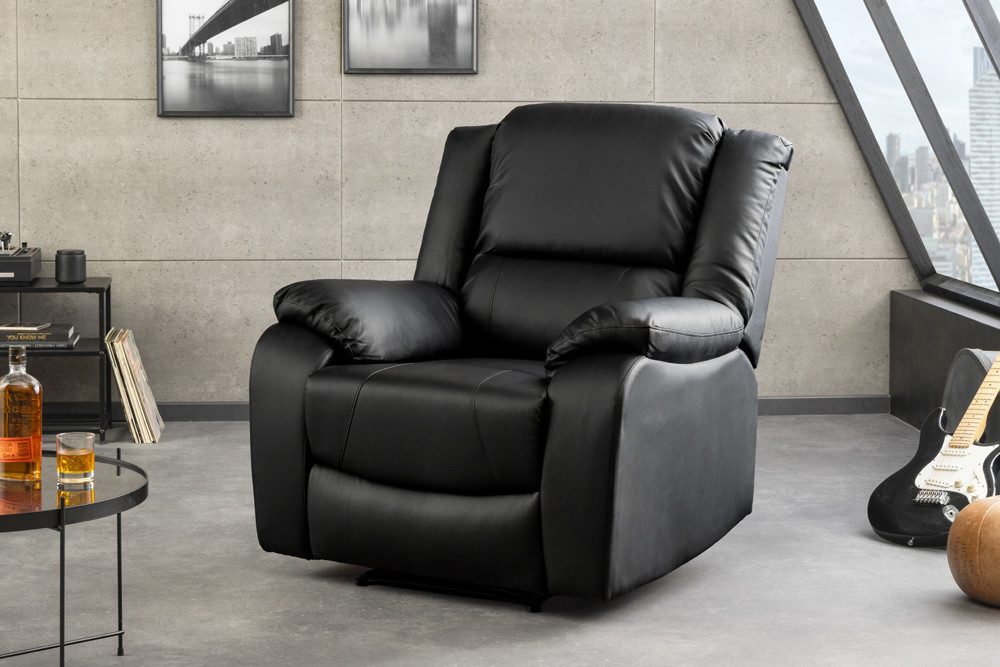 riess-ambiente TV-Sessel HOLLYWOOD schwarz – Kinosessel, verstellbare Rückenlehne, Kunstleder (Einzelartikel, 1-St), bequemer Relaxsessel mit Lehnenverstellung – ideal fürs Wohnzimmer