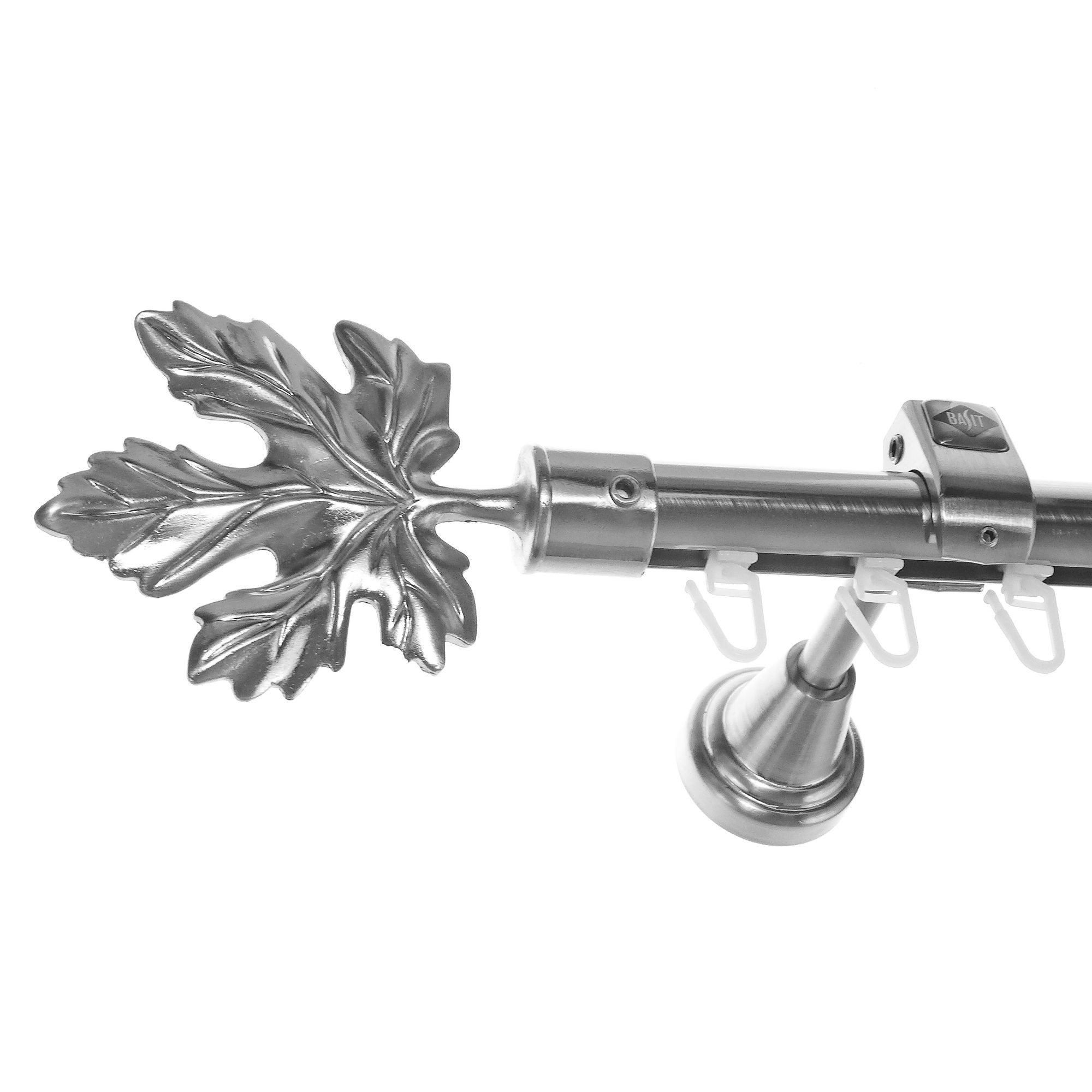 Gardinenstange Innenlauf Edelstahloptik 20mm mit Wandträgern 120 cm E35