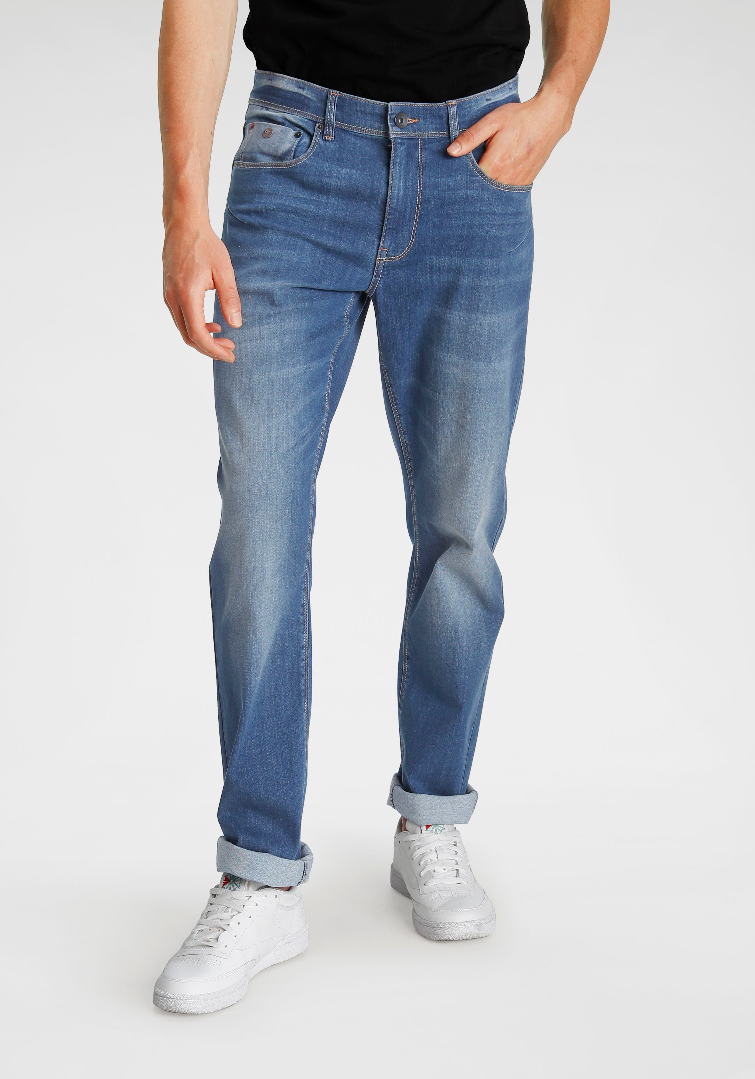 H.I.S Comfort-fit-Jeans ANTIN Ökologische, wassersparende Produktion durch Ozon Wash mid blue