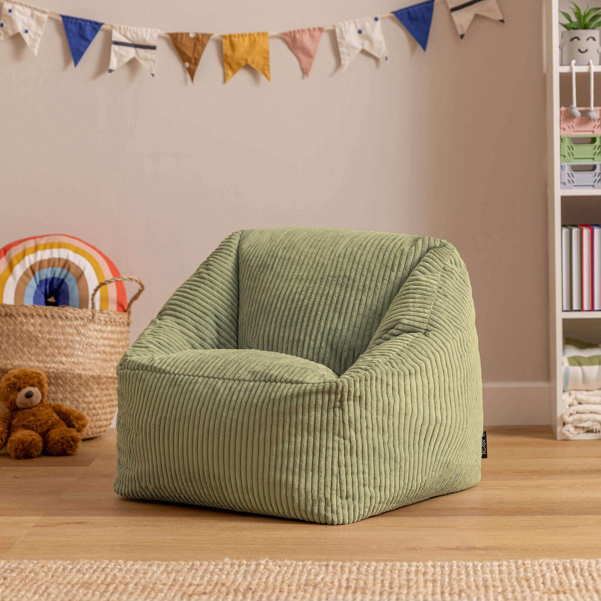 icon Sitzsack Kinder aus Cord Flauschig „Natalia“, 55x44cm, Made in Germany, für Kinderzimmer