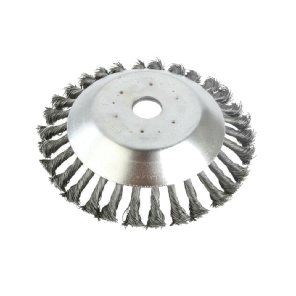 Trade-Shop Drahtbürste 3x Stahldraht-Bürstenkopf 15x2,54cm inkl Adapter-Set für Freischneider, passend für Stihl FS55 FS56 FS80 FS85 FS90R FS100 F108, Stahldrah – Bild 3 von 4