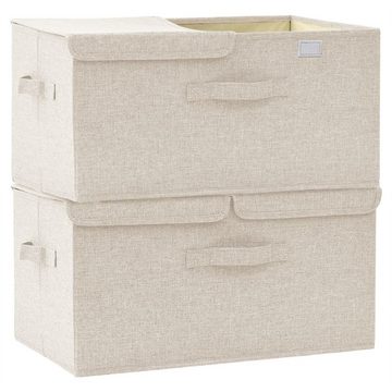 DOTMALL Aufbewahrungsbox Aufbewahrungsboxen 2 Stk. Stoff 50x30x25 cm Creme