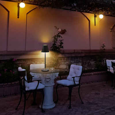 WILIT LED Tischleuchte LED Akku-Tischlampe Kabellos Nachttischlampe Dimmbar Warmweiß und RGB, LED fest integriert, Warmweiß, Tragbare Farbwechsel Nachtlicht für Garten, Balkon, Schlafzimmer