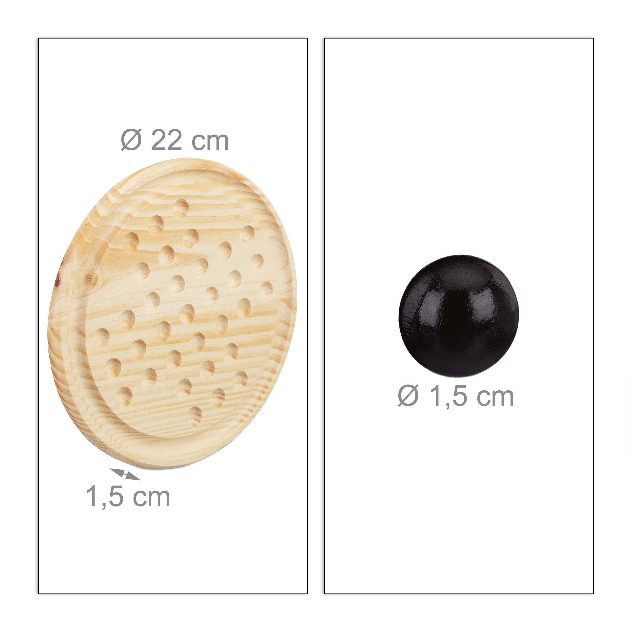 relaxdays Spiel Holz Solitaire Spiel