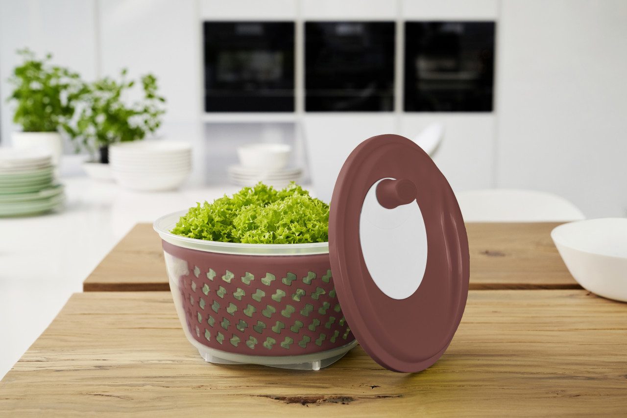 ROTHO Salatschleuder Rotho Salatschleuder FRESH 4,5 l, iron rot