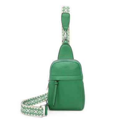 ITALYSHOP24 Schultertasche Damen Sling-Tasche Crossbody Brusttasche Bodybag, Umhängetasche, Crossover & Rucksack