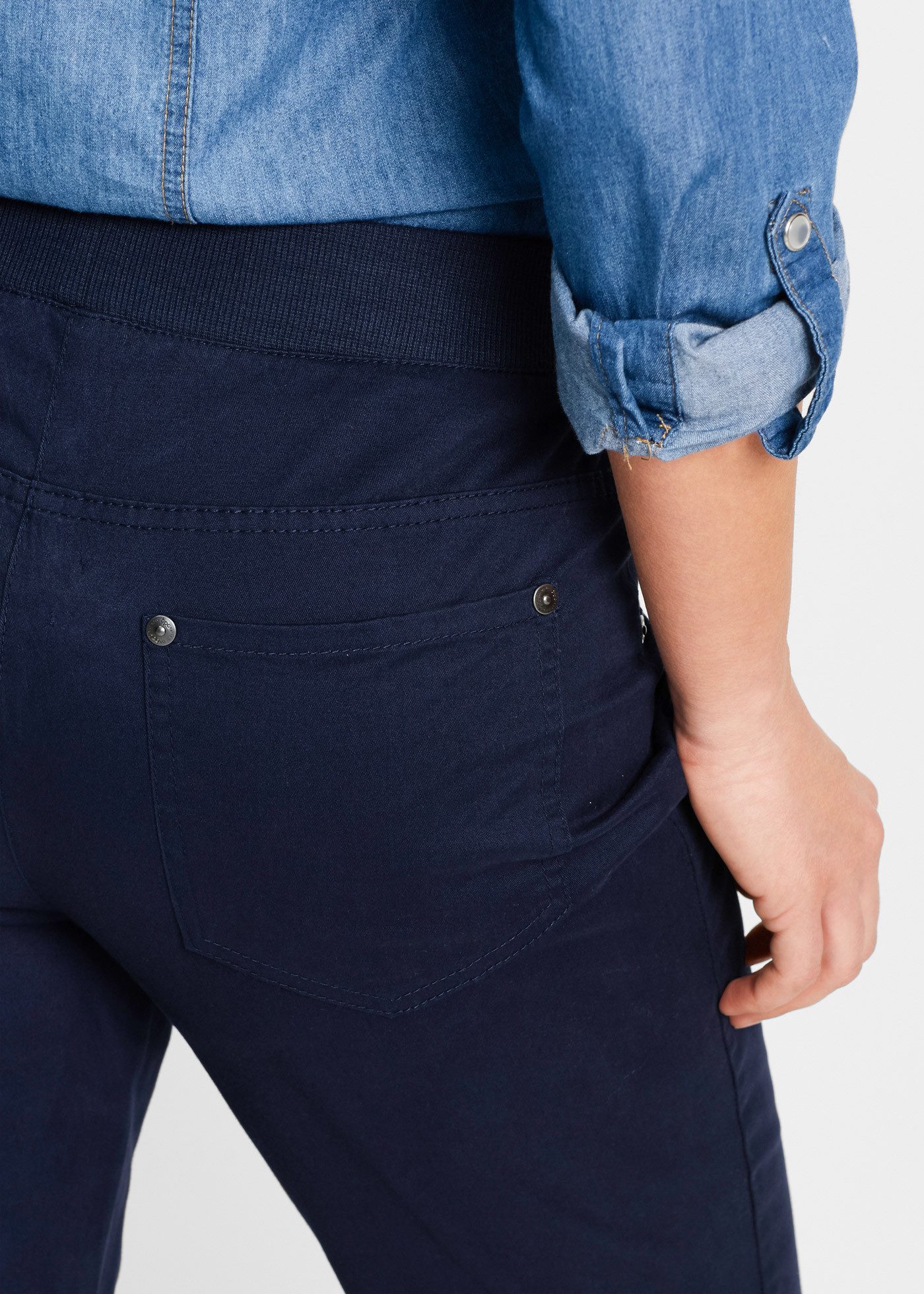 bonprix Schlupfhose aus elastischem Baumwoll-Mix, Regular Fit, gerades Bein