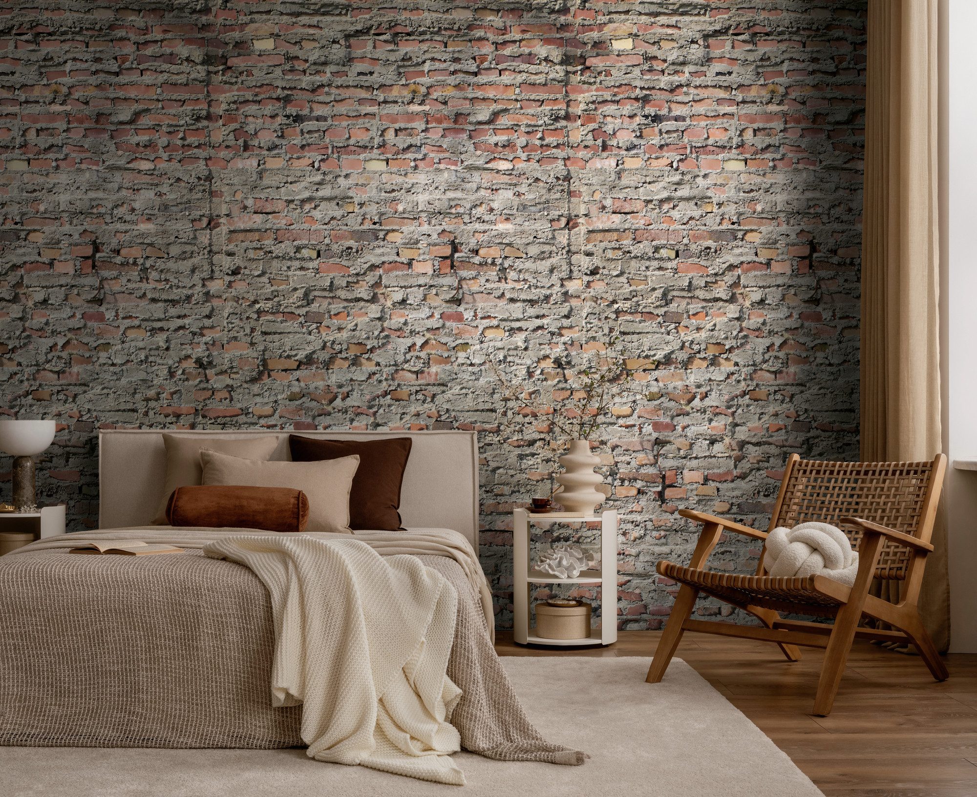 living walls Vliestapete Vibes & Styles Urbanico – Industrial Brick Fototapete, leicht strukturiert, 3D-Optik, (1 St), Backsteinoptik mit markanter Struktur und urbanem Loft-Charakter