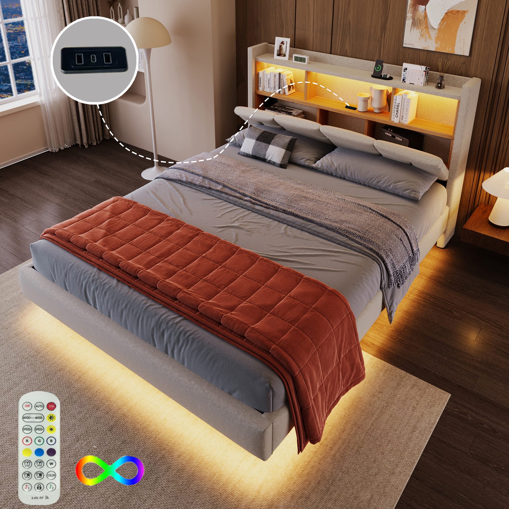 STILVORA Polsterbett 140×200 mit matratze,Bettgestell mit günstig online kaufen
