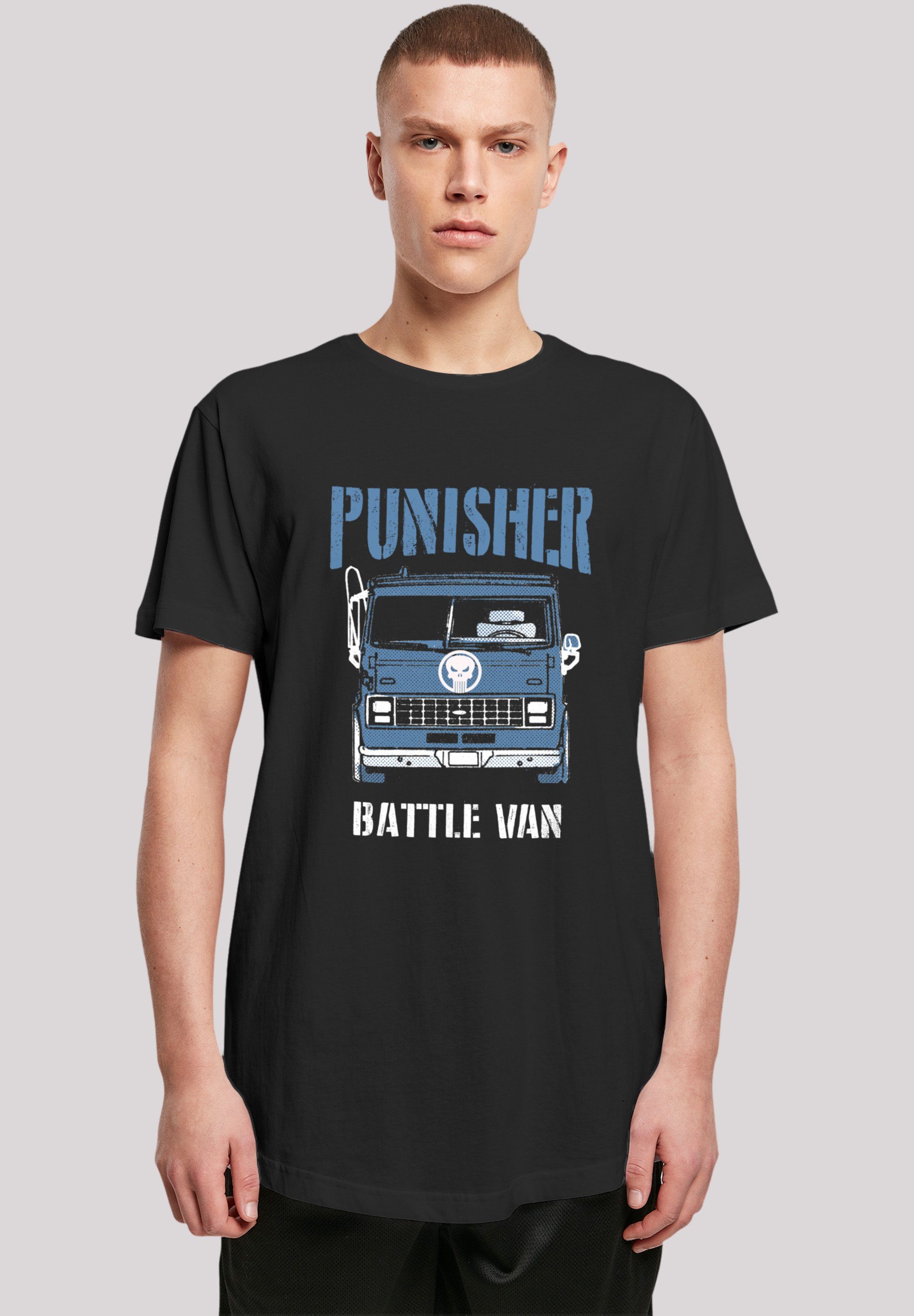 geschnittenes lang F4NT4STIC Extra Premium Punisher Battle Van Marvel II T-Shirt T-Shirt Herren Qualität,