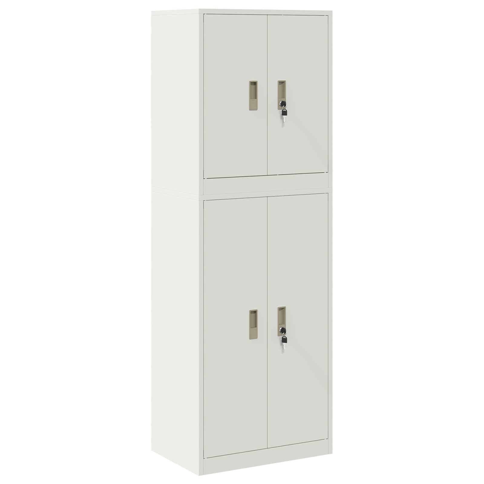 vidaXL Aktenschrank 60 x 40 x 175 cm Aktenschrank Aufbewahrungsschrank 2 stk Weiß 60x40x17