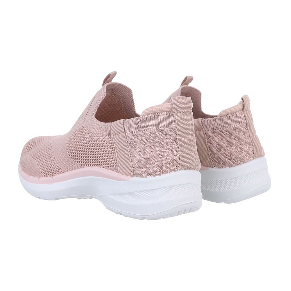 Ital-Design Damen Low-Top Freizeit Sneaker (85878574) Flach Sneakers Low in Altrosa
