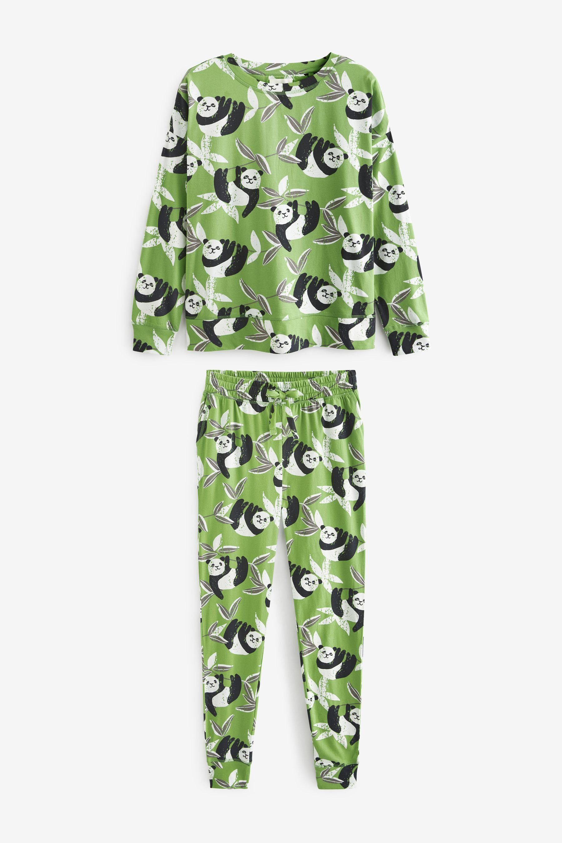 Next Pyjama Langärmeliger Pyjama aus Baumwolle (2 tlg) Green
