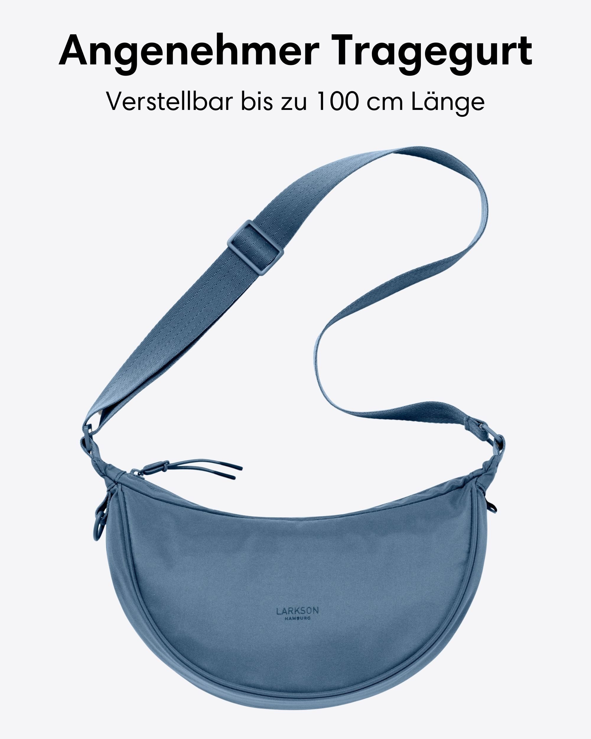 LARKSON Umhängetasche Solveig Small Halbmondtasche für Damen und Herren, Stylische Crossbody Bag in Halbmond Form