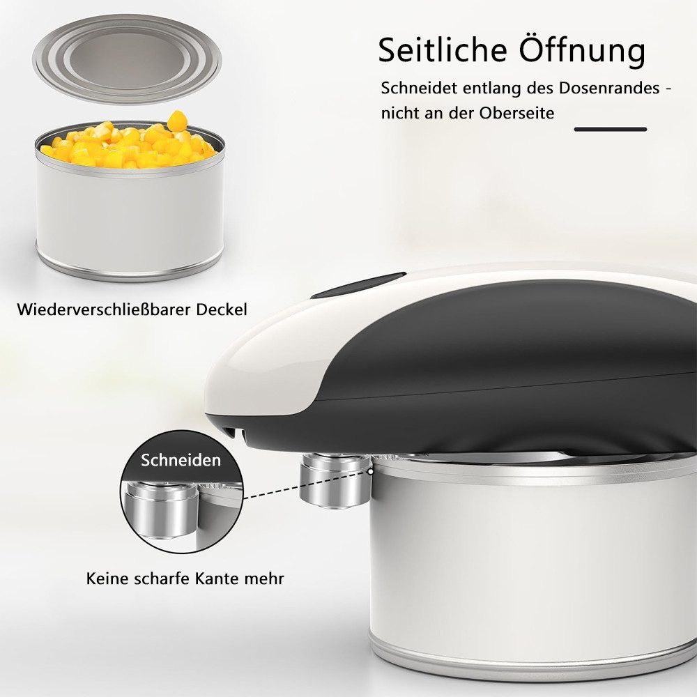 TUWENA Elektrischer Dosenöffner Elektrischer Dosenöffner, Automatischer One Touch Dosenöffner Kabellos