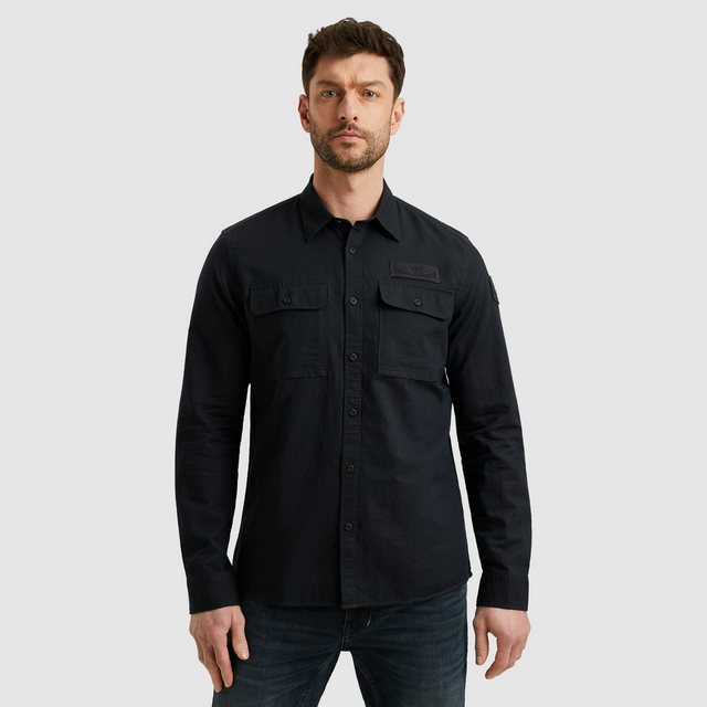 PME LEGEND Langarmhemd Long Sleeve Shirt Cotton/linen mit Brusttaschen und günstig online kaufen