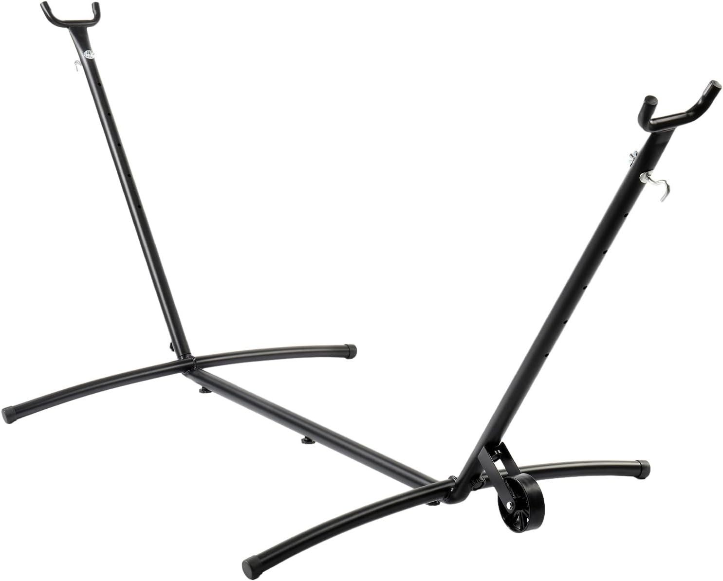 LALAHO Hängemattengestell Hängemattenständer mit Rollen Höhenverstellbar, Doppelhängemattenständer bis 200 kg, mit Tragetasche, 268x106x102 cm