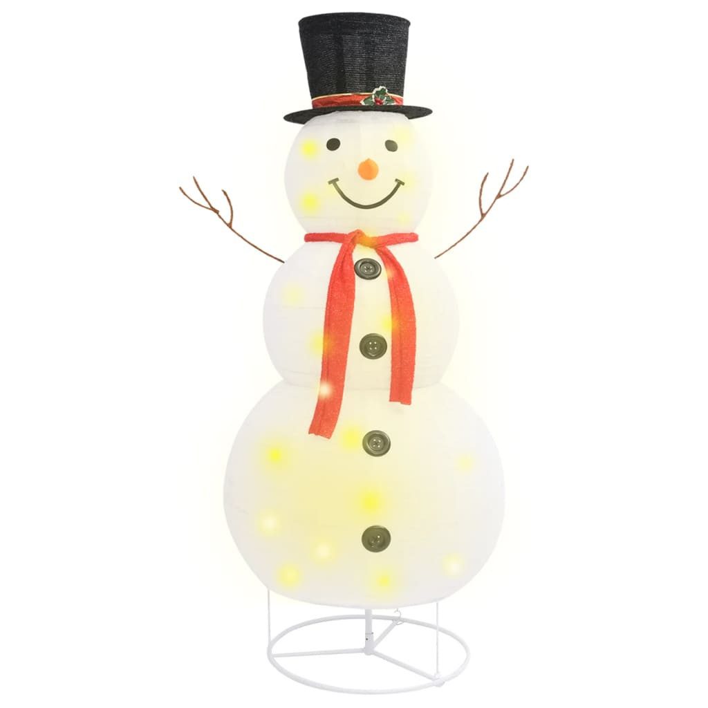vidaXL Schneemann LED-Schneemann Weihnachtsfigur Luxus-Stoff 180 cm (1 St)