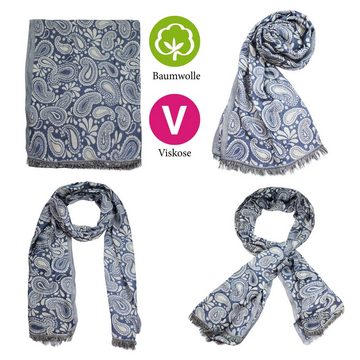 Sunsa Halstuch Sunsa Winterschal, Große Stola Halstuch. Damen Schal aus 60% Baumwolle/40% Viskose mit Blumen Design, Paisley Design