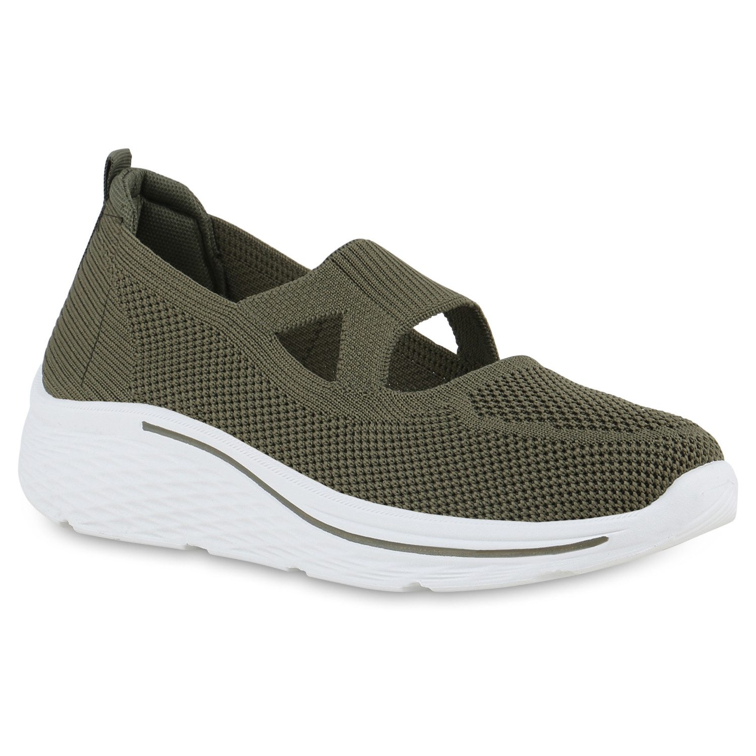 VAN HILL 841667 Laufschuh Damen Slip Ons Sportschuhe Sportliche Strick Prof günstig online kaufen