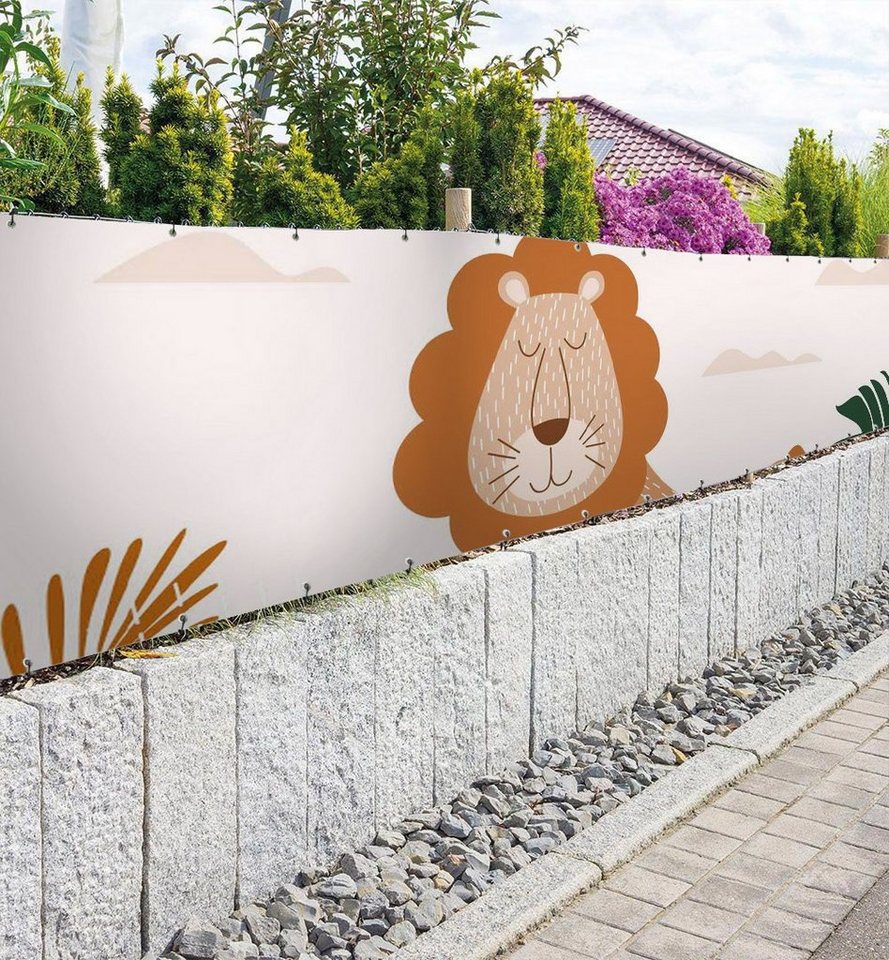 Thumbnail - MyMaxxi Sichtschutzzaunmatten Zaunbanner Cartoon Löwe Sichtschutz Garten Zaun