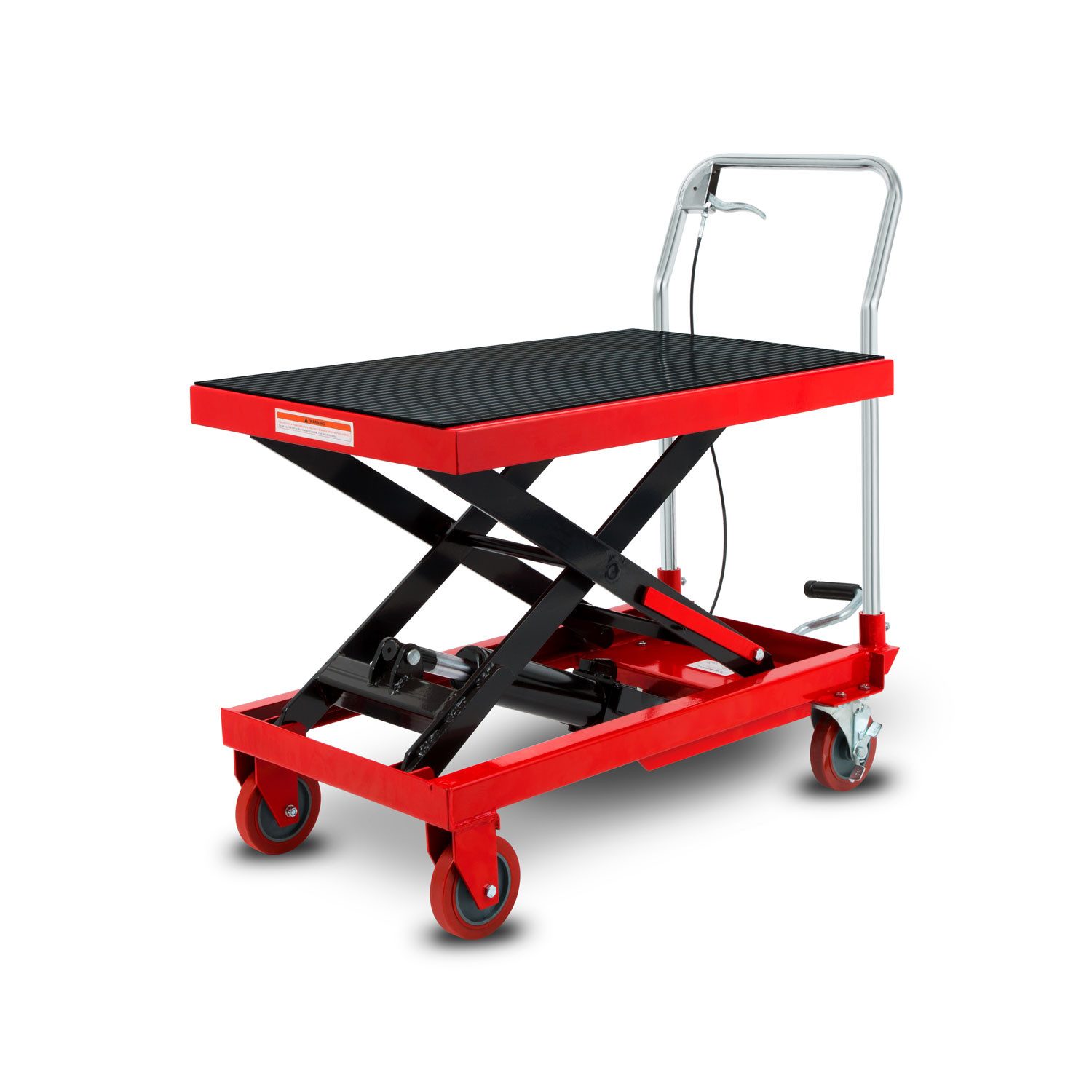 EBERTH Hubwagen Scherenhubwagen Scherenhubtisch Hydraulisch Traglast 300kg, Tisch 820x520mm, Hubhöhe 270-800mm, Bremse