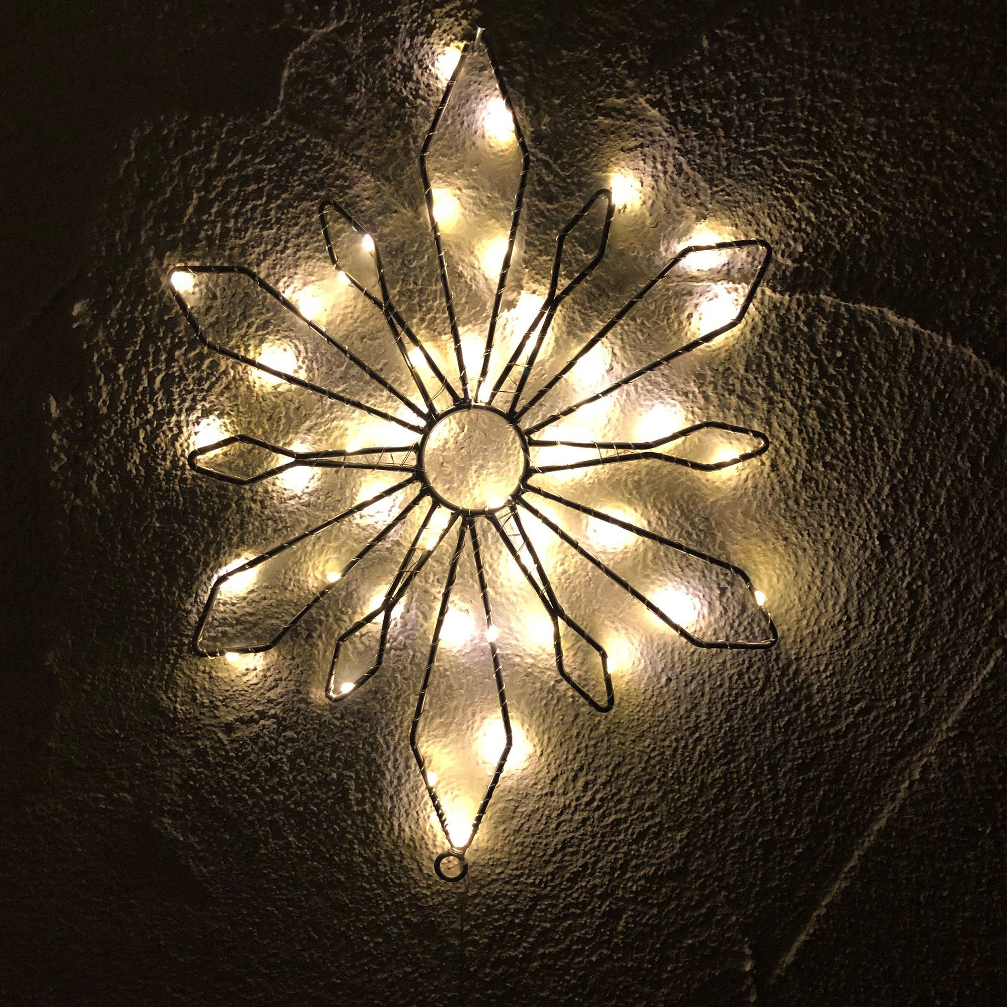 Metall und Stern Timer Weihnachten Mit Stimmungsbeleuchtung 36 x Annastore cm, Innen Für LED Außen - LED 30 Schneeflocke
