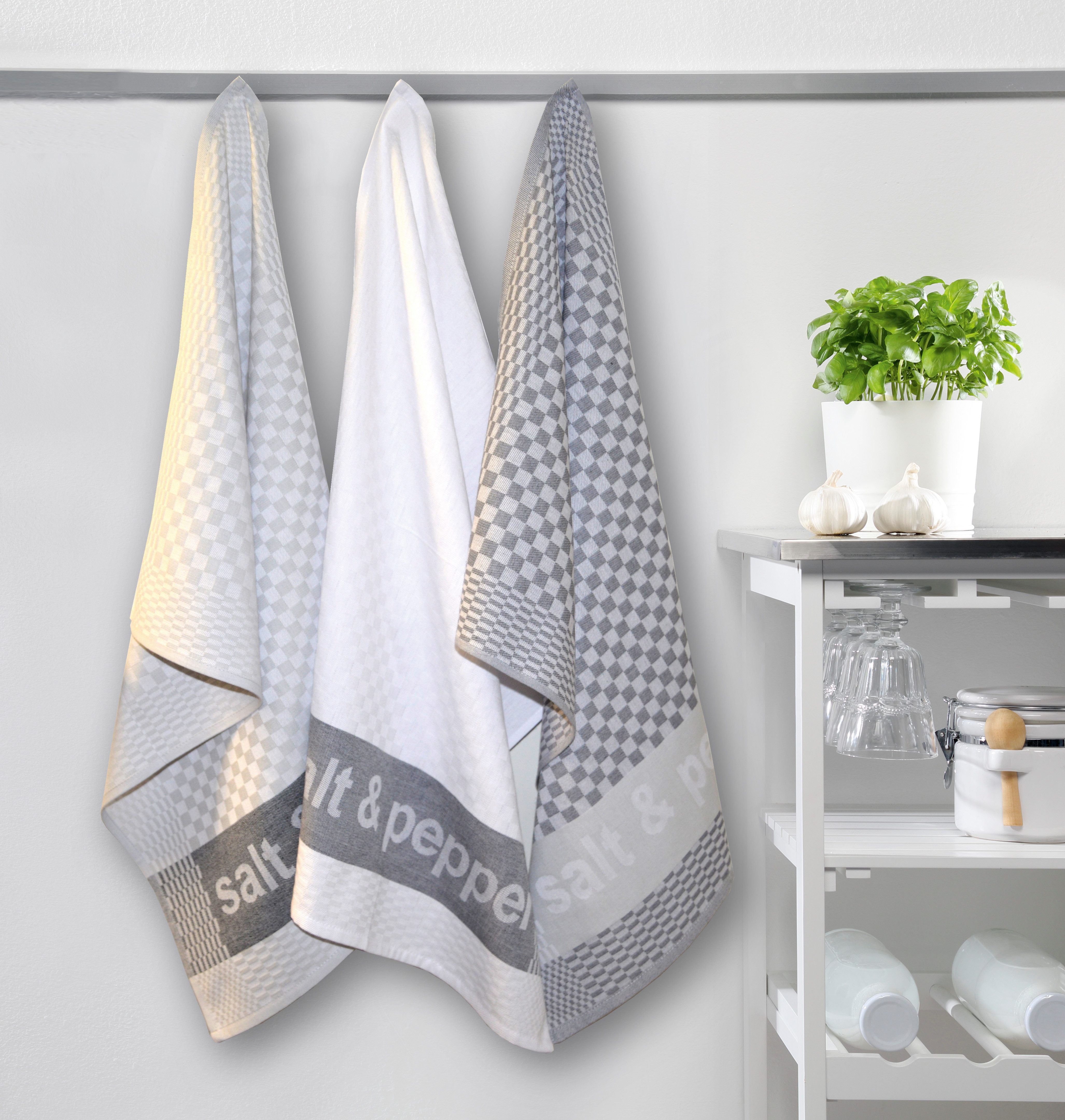 Dyckhoff Geschirrtuch Salt & Pepper, Maße je Tuch ca. 50x70 cm, (Set, 3-tlg günstig online kaufen