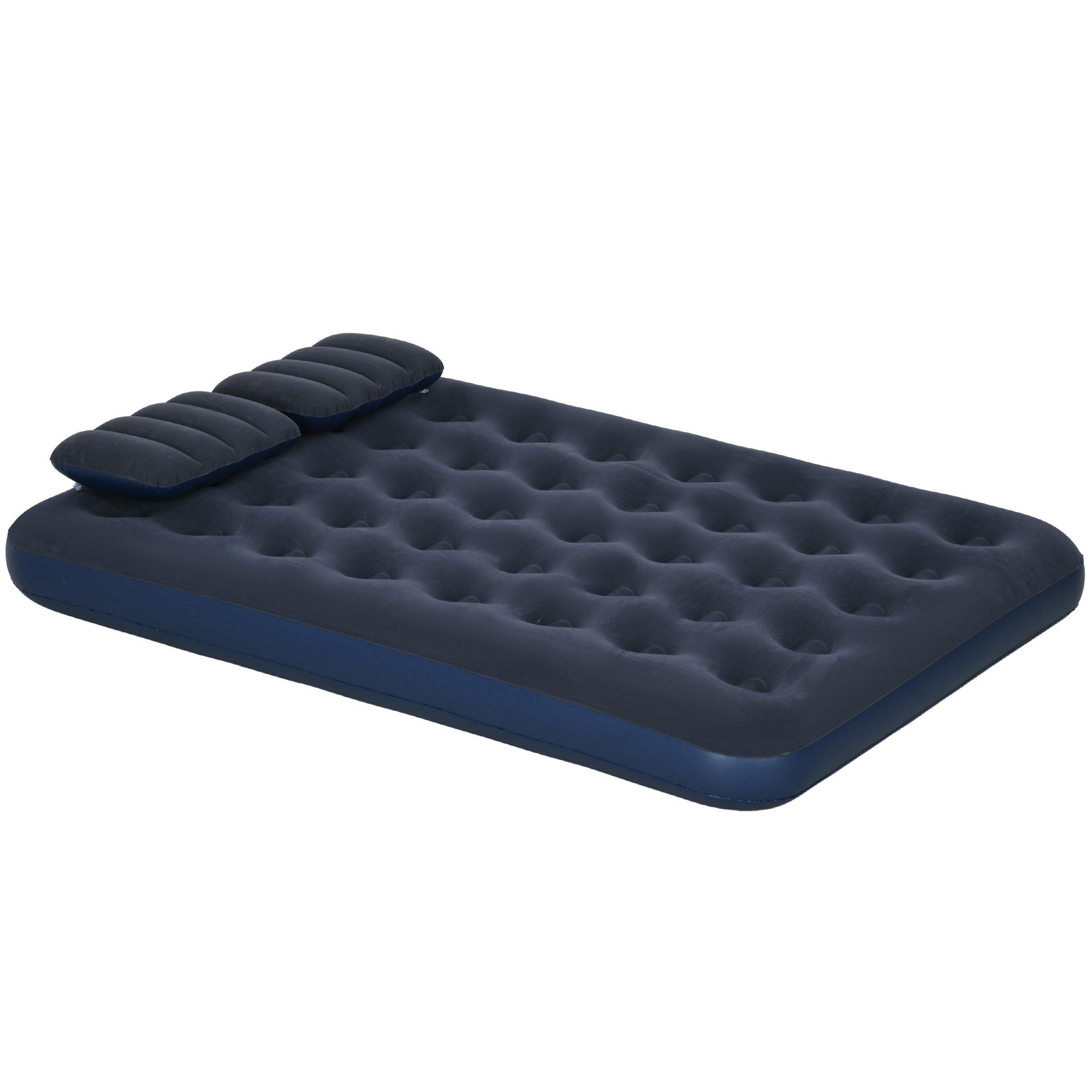 MC Star Luftmatratze, (weich & robust, 203x152x22cm, Blau, für 2 Personen, mit Handpumpe)