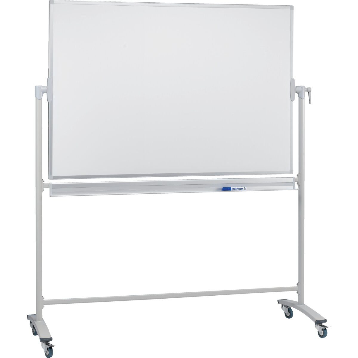 FRANKEN Magnettafel Stativdrehtafel Whiteboard Stahl 120x120cm