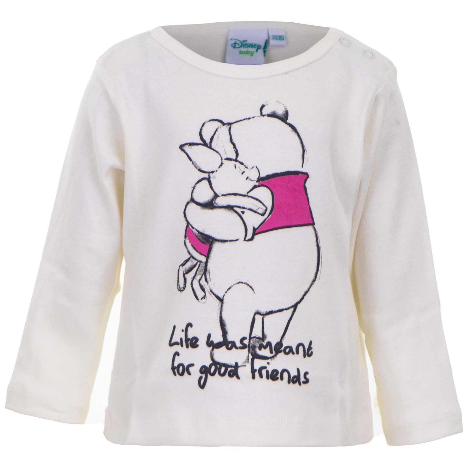 Disney Winnie Puuh Langarmshirt Winnie the Pooh Baby Langarmshirt 2er Pack Rosa 100% Baumwolle