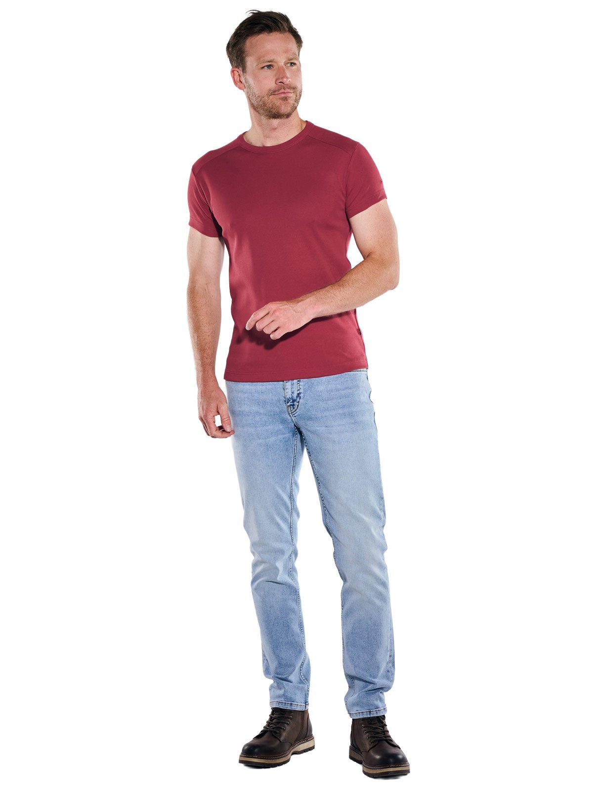 Engbers T-Shirt Herren T-Shirt "My Favorite" organic, Dunkelrot – Bild 3 von 5