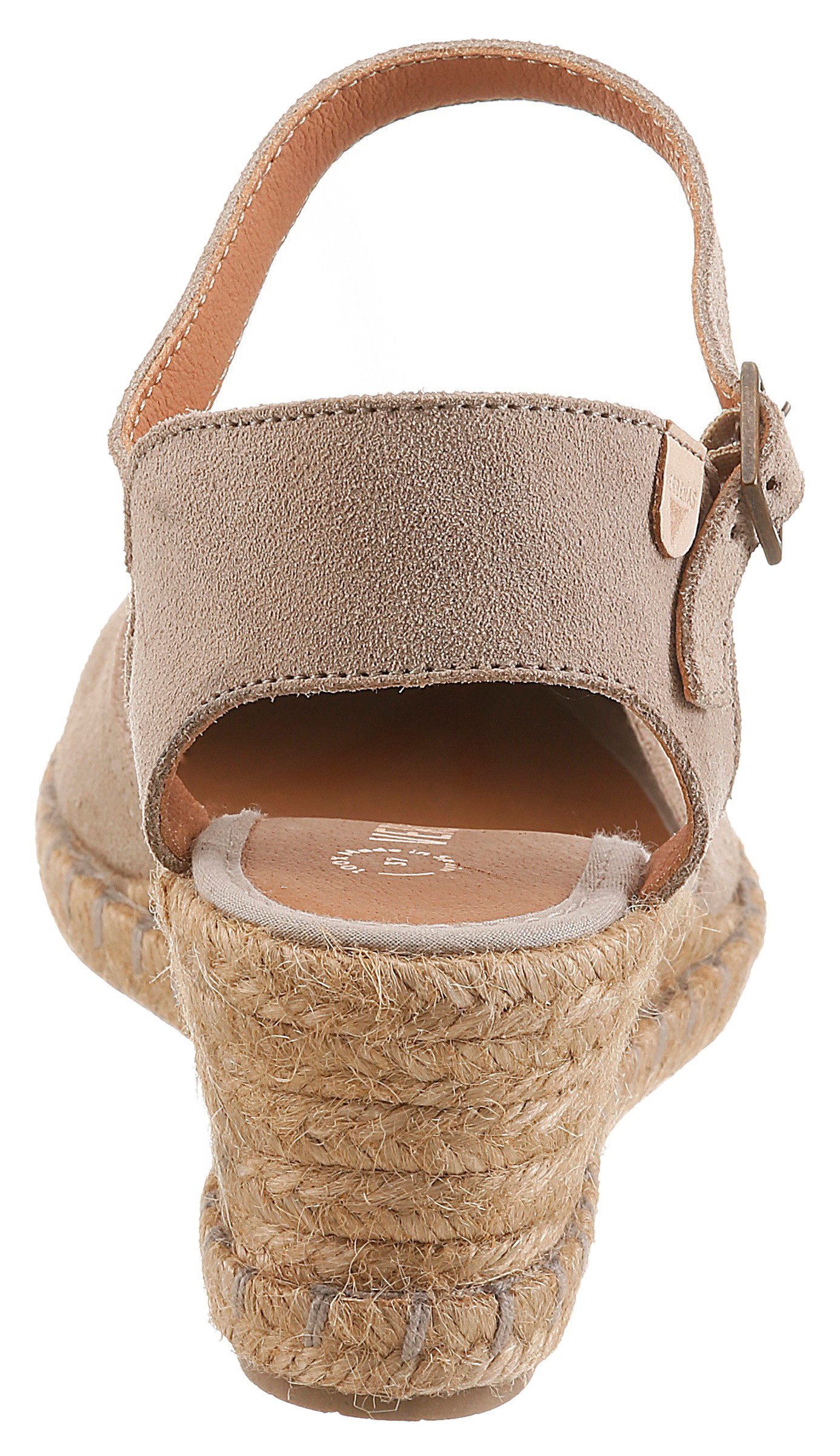 VERBENAS Slingpumps Keilsandalette, Sommerschuh, Urlaubsschuh mit Bastbesatz