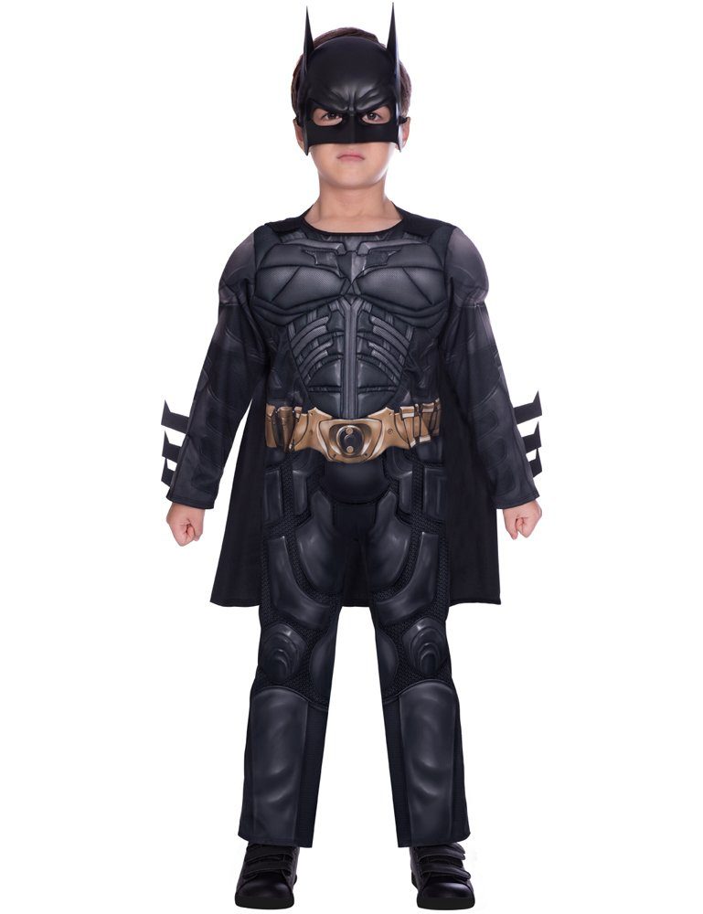 Amscan Kostüm Batman Dark Knight Kostüm für Jungen - Schwarz, DC Super Heroes Kinderkostüm