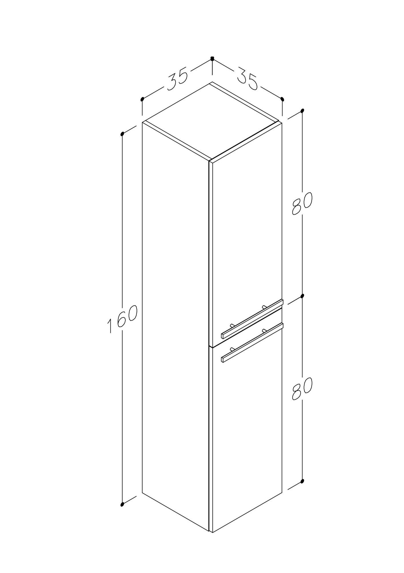 welltime Hochschrank Serena mit Soft-Close-Funktion, Breite 35 cm, FSC®-zertifiziertes Material – Bild 5 von 5