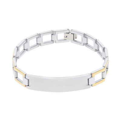 JuwelmaLux Armband JuwelmaLux Armband mit Gravurplatte aus Edelstahl IP-Beschichtet gold (kein Set, 1-tlg., kein Set)