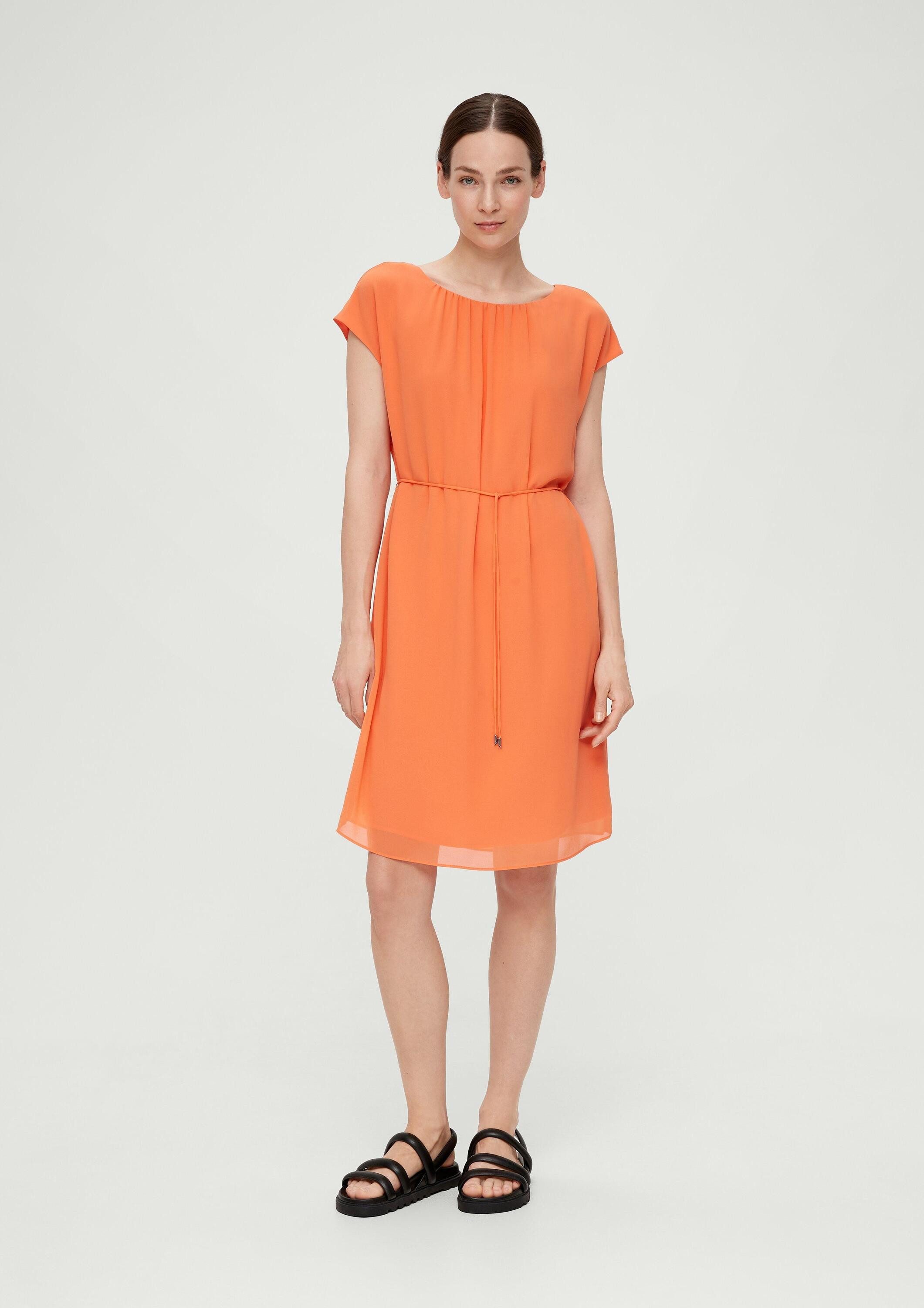 s.Oliver Minikleid Kleid Chiffonkleid mit Raffung