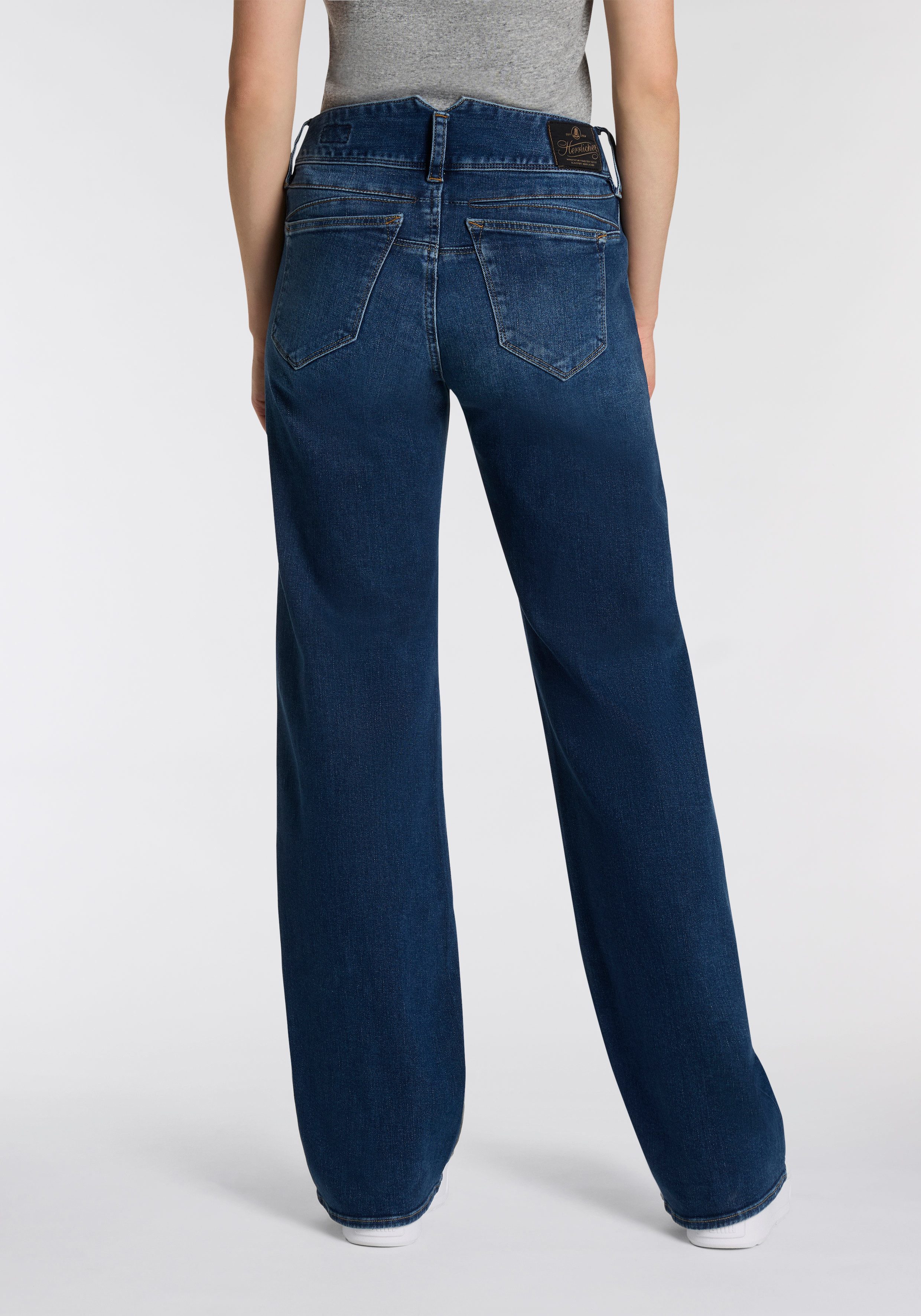 Herrlicher Straight-Jeans Prime New Denim Cashmere Touch mit hoher Leibhöhe