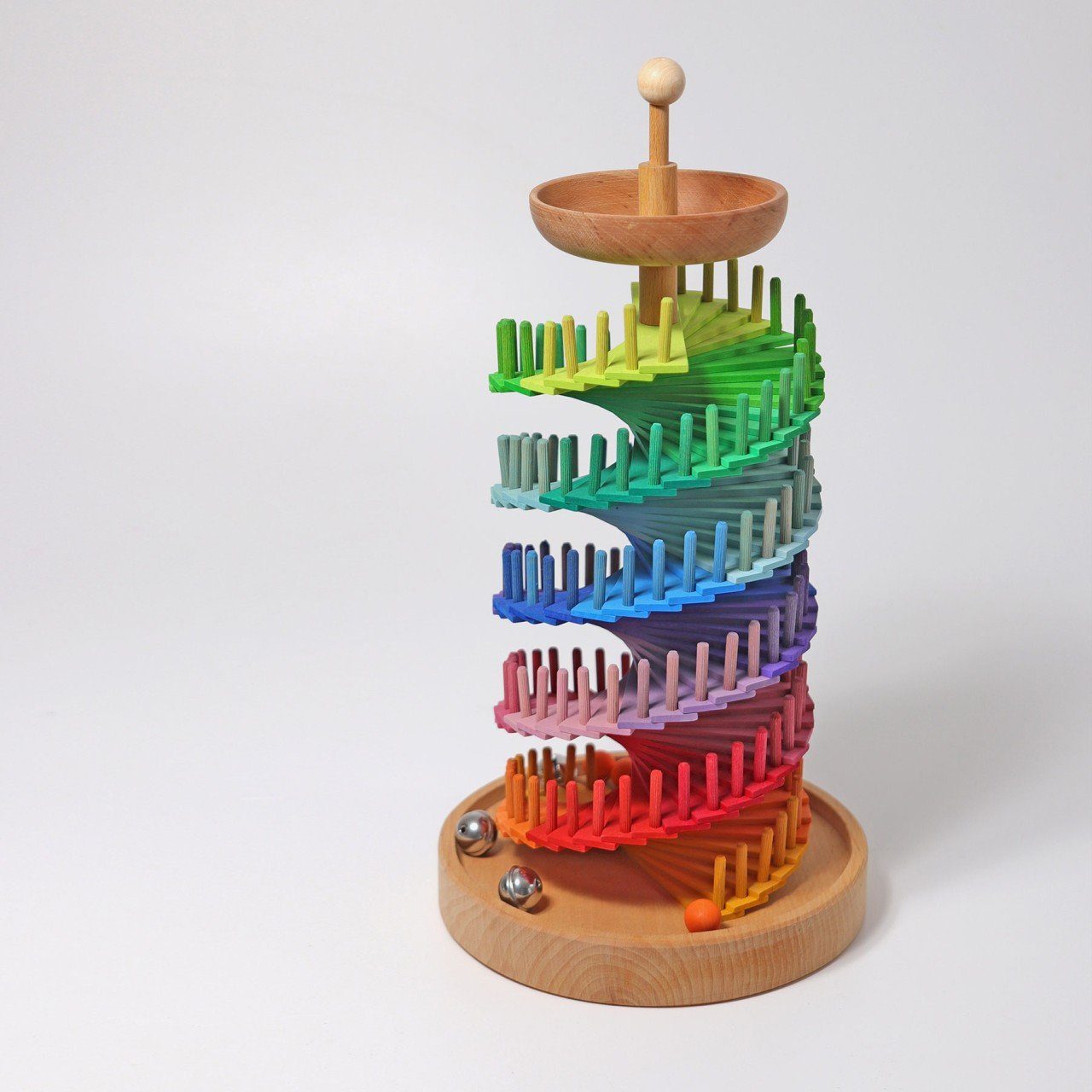 GRIMM´S Spiel und Holz Design Kugelbahn HOLZSPIELZEUG Bausatz Kugelbahn in Regenbogenfarben