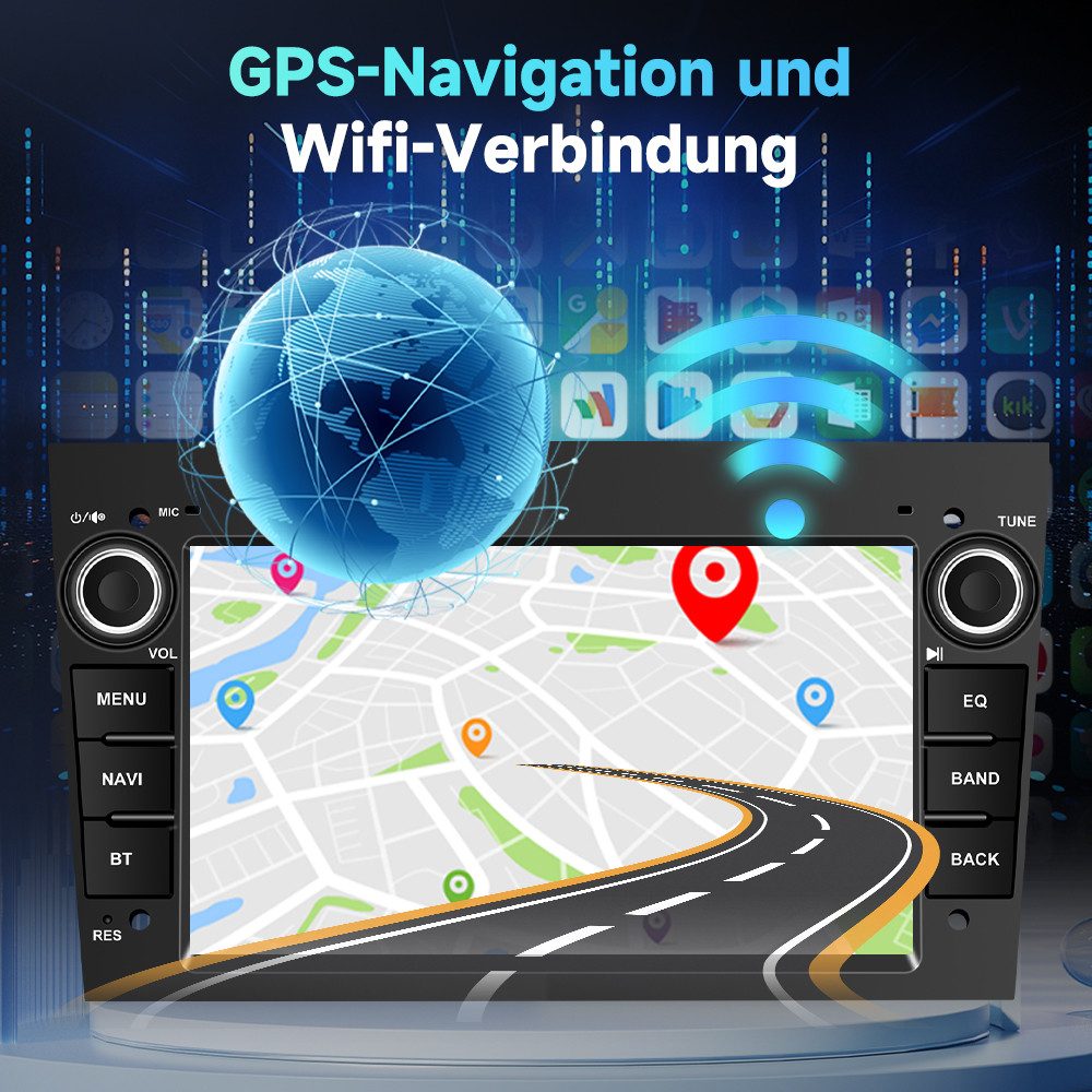 Hikity Android 15.0 7" 2Din für Opel Astra Vectra Zafira Corsa Meriva Autoradio (Digitalradio (DAB), 6GB+128GB)