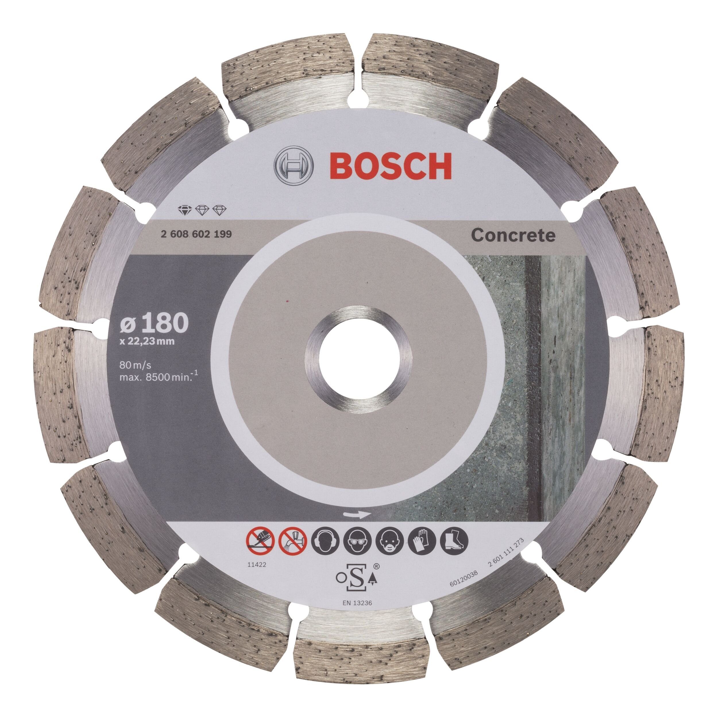 BOSCH Trennscheibe, Ø 180 mm, Standard for Concrete Diamanttrennscheibe - 180 x 22,23 x 2 x 10 mm