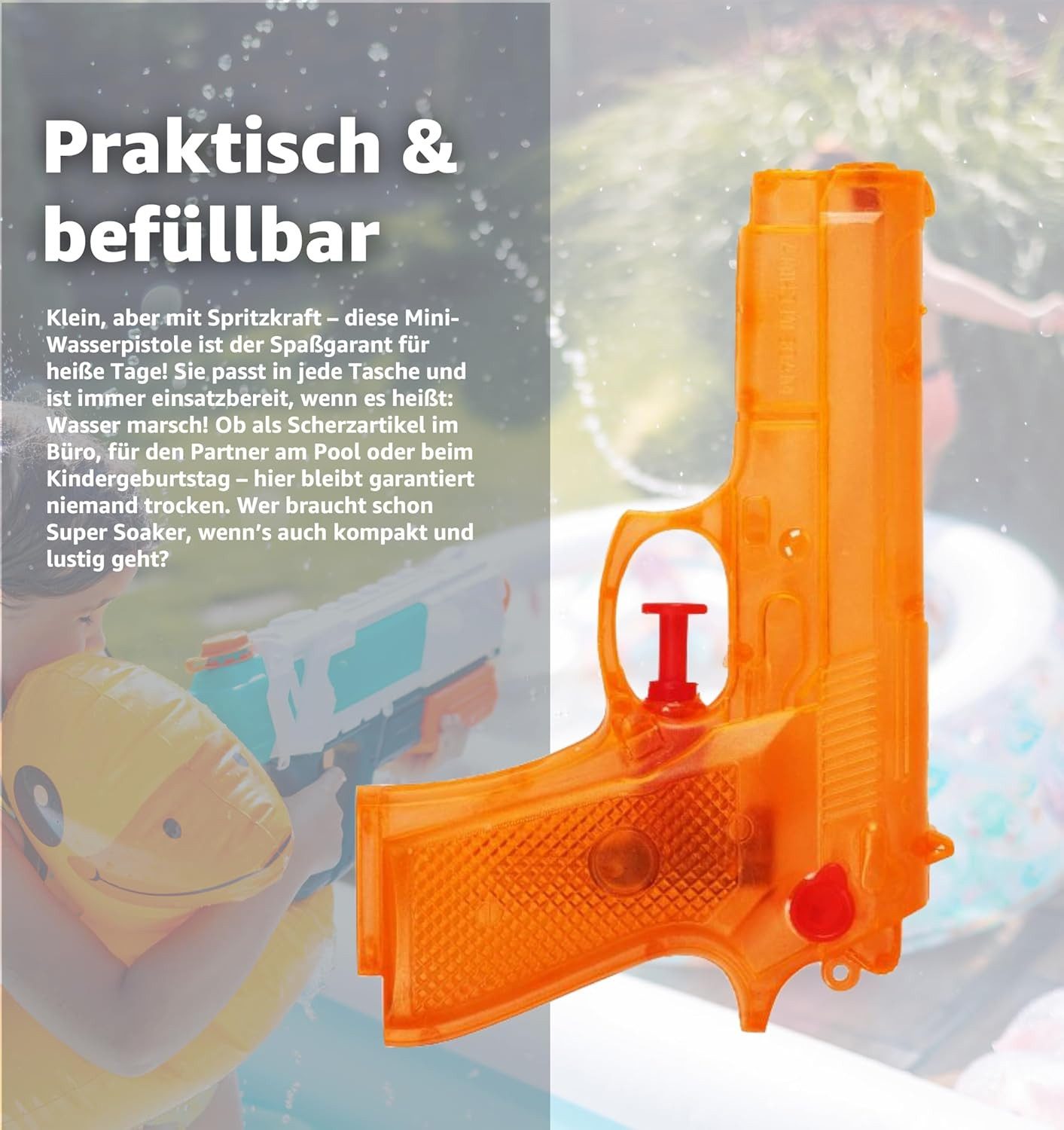 TK Gruppe Wasserpistole 3er Wasserpistolen Set - ca. 12 cm (3er Set, 3-tlg., 3x Wasserpistolen)