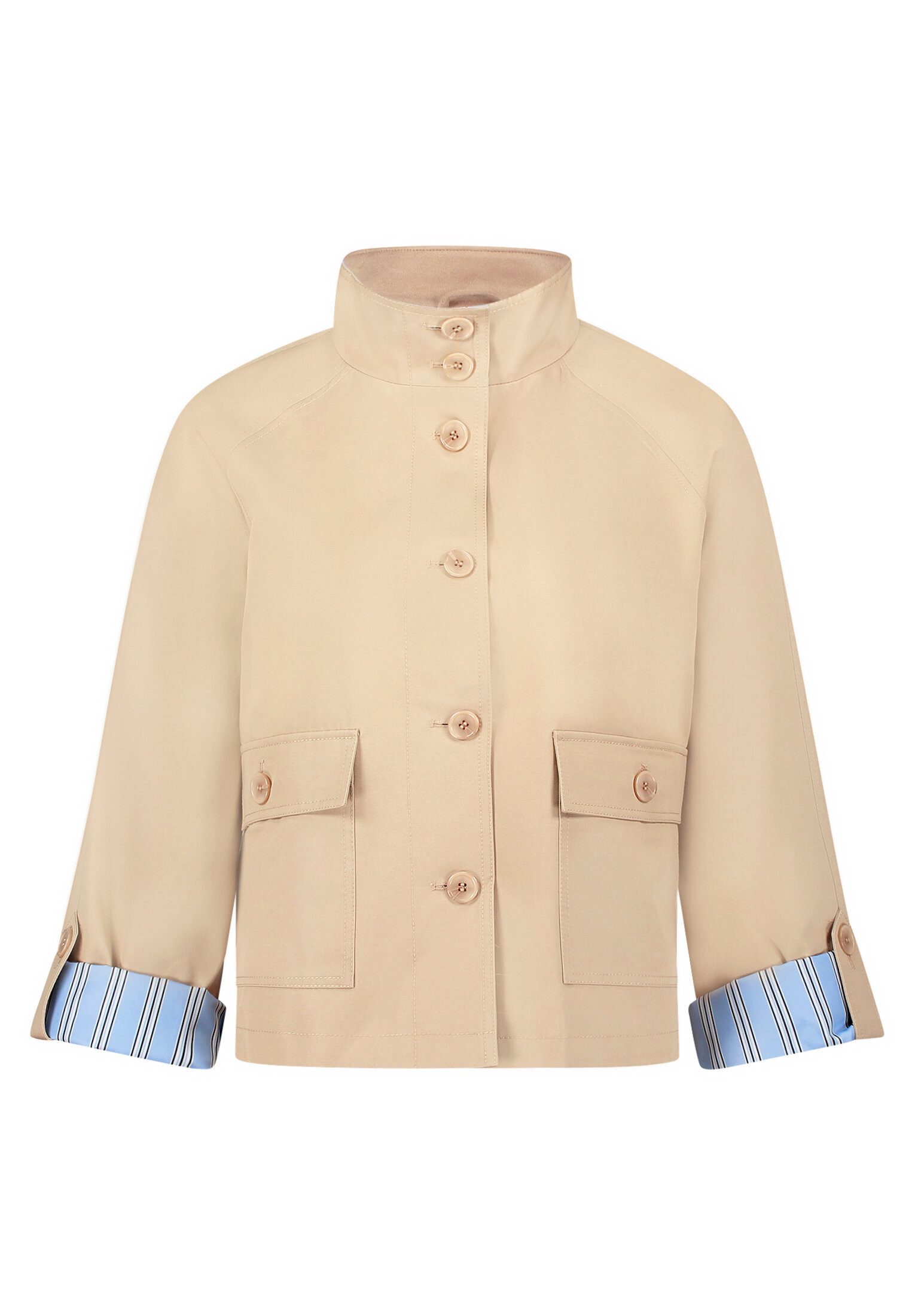 Cartoon Canvasjacke Damen mit aufgesetzten Taschen