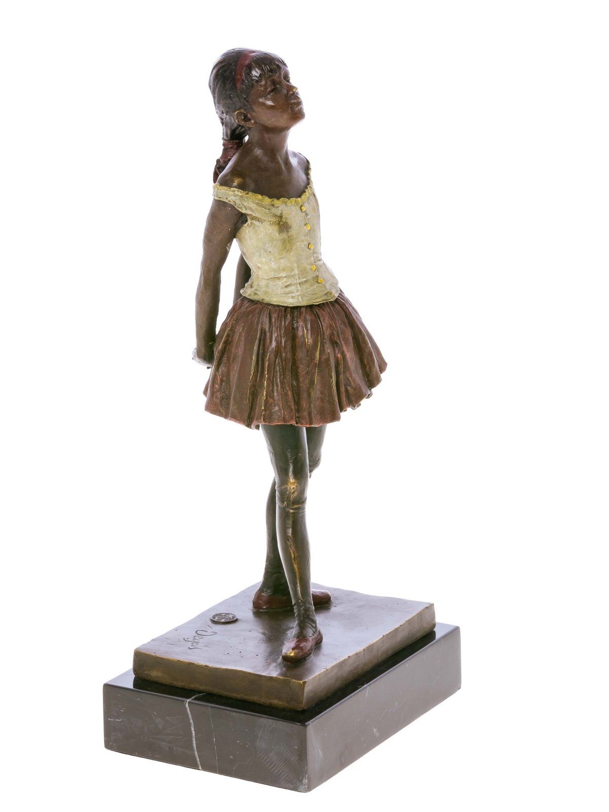 Aubaho St Ballerina antik nach Bronze Degas Skulptur Bronzeskulptur coloriert Tänzerin
