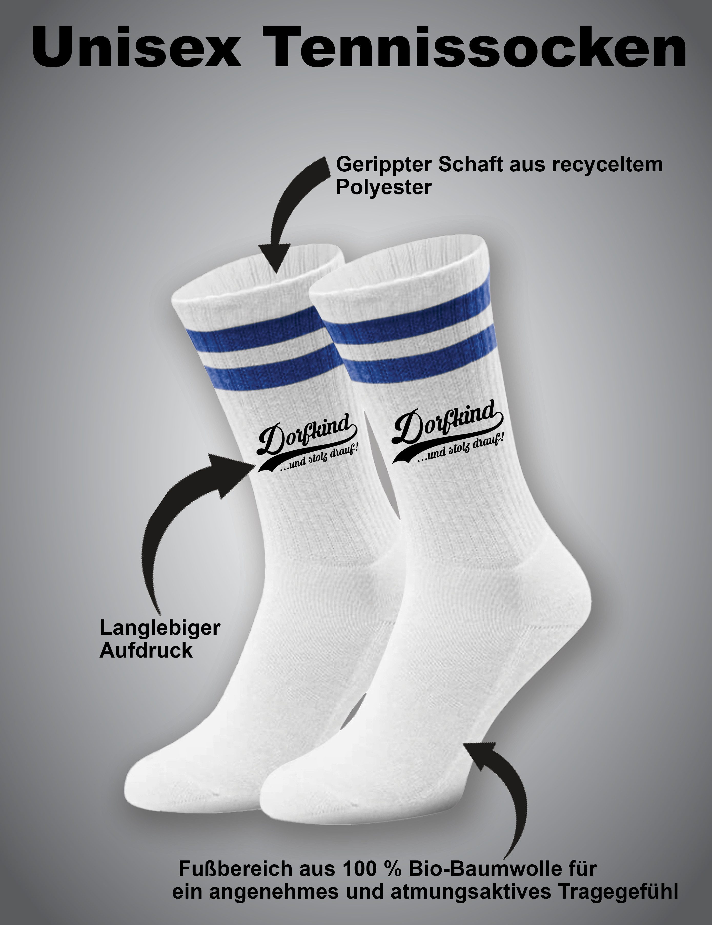 Youth Designz Tennissocken Dorfkind Unisex Socken Geschenk mit verstärkter Verse und Zehenbereich