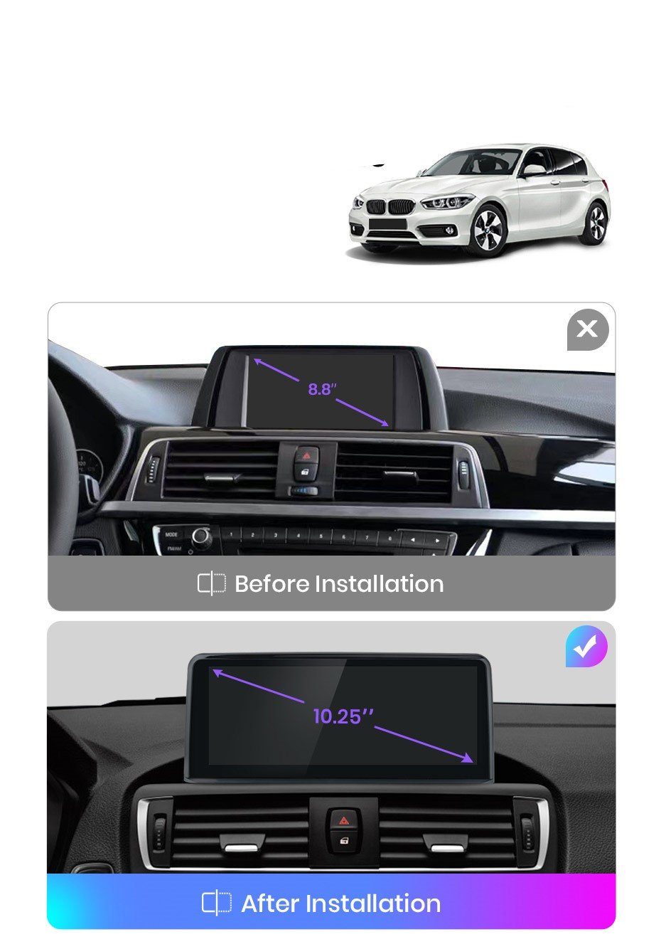 Autoradio NBT BMW F21 SIM Carplay GABITECH Android GPS 4GB Autoradio GPS 13 Kartenslot) RAM Navigation., F23 Navi (Octa-Core F20