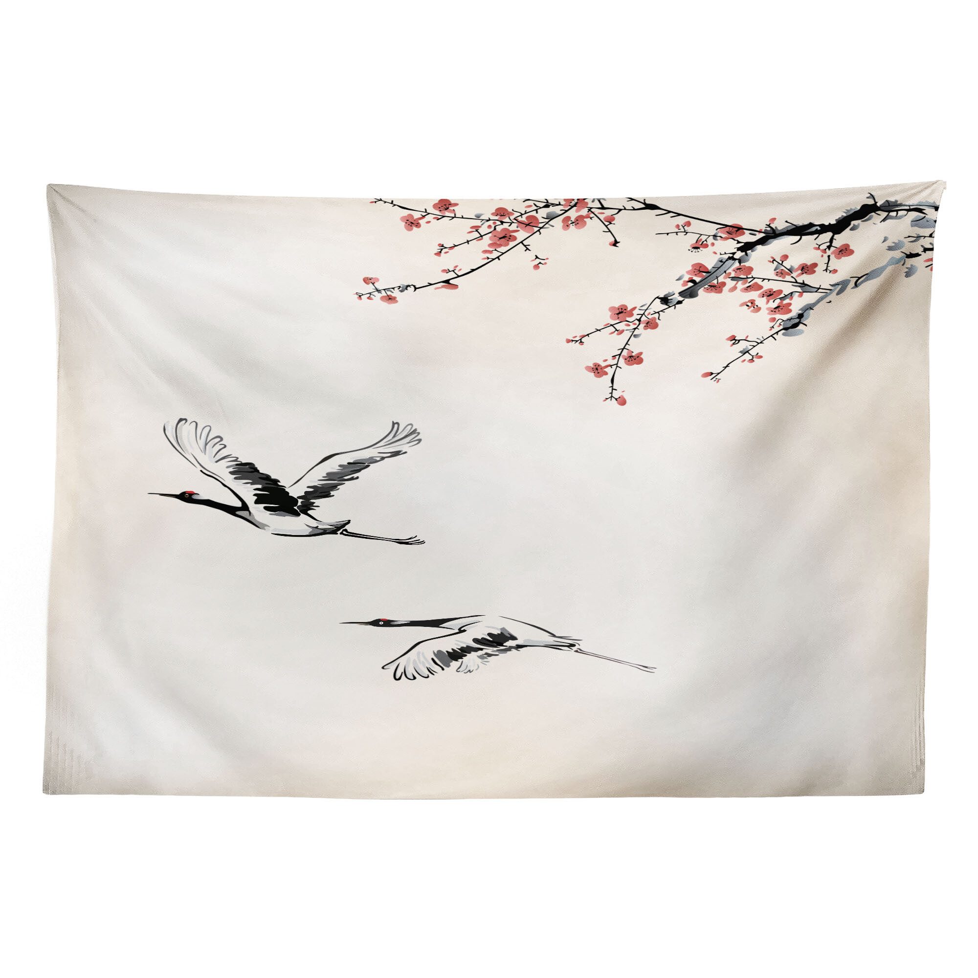 Abakuhaus Wandteppich aus Weiches Mikrofaser Stoff Für das Wohn und Schlafzimmer, rechteckig, japanisch Kirschbaum im Frühling